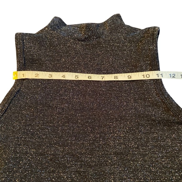 LC Couture Women's Size M/L Black Sparkle Mock Neck Sleeveless Top - Picture 10 of 10